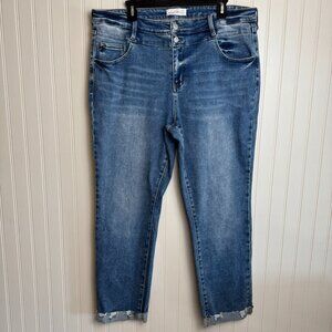 Kancan medium wash boyfriend jeans rolled cuff size 18W
